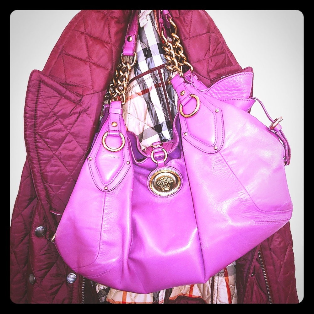 Purple Versace bag
